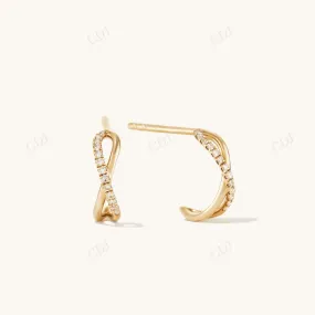 0.08CT X Lab Grown Diamond Hoop Earrings