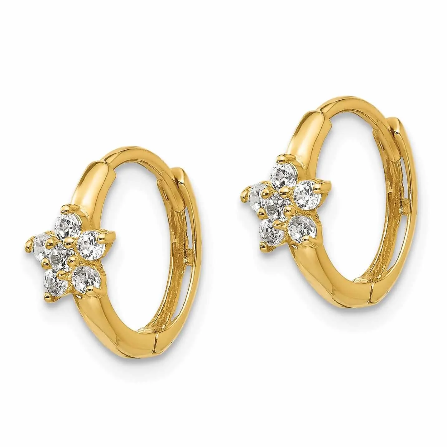 14k Madi K Flower Hinged Hoop Earrings