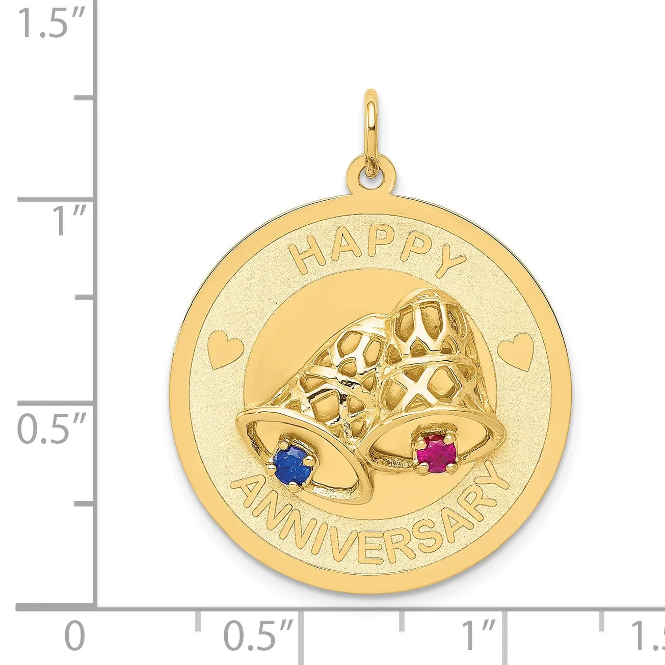 14k Yellow Gold Happy Anniversary Bells Charm