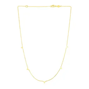 14K Yellow Gold Necklace with Triangles