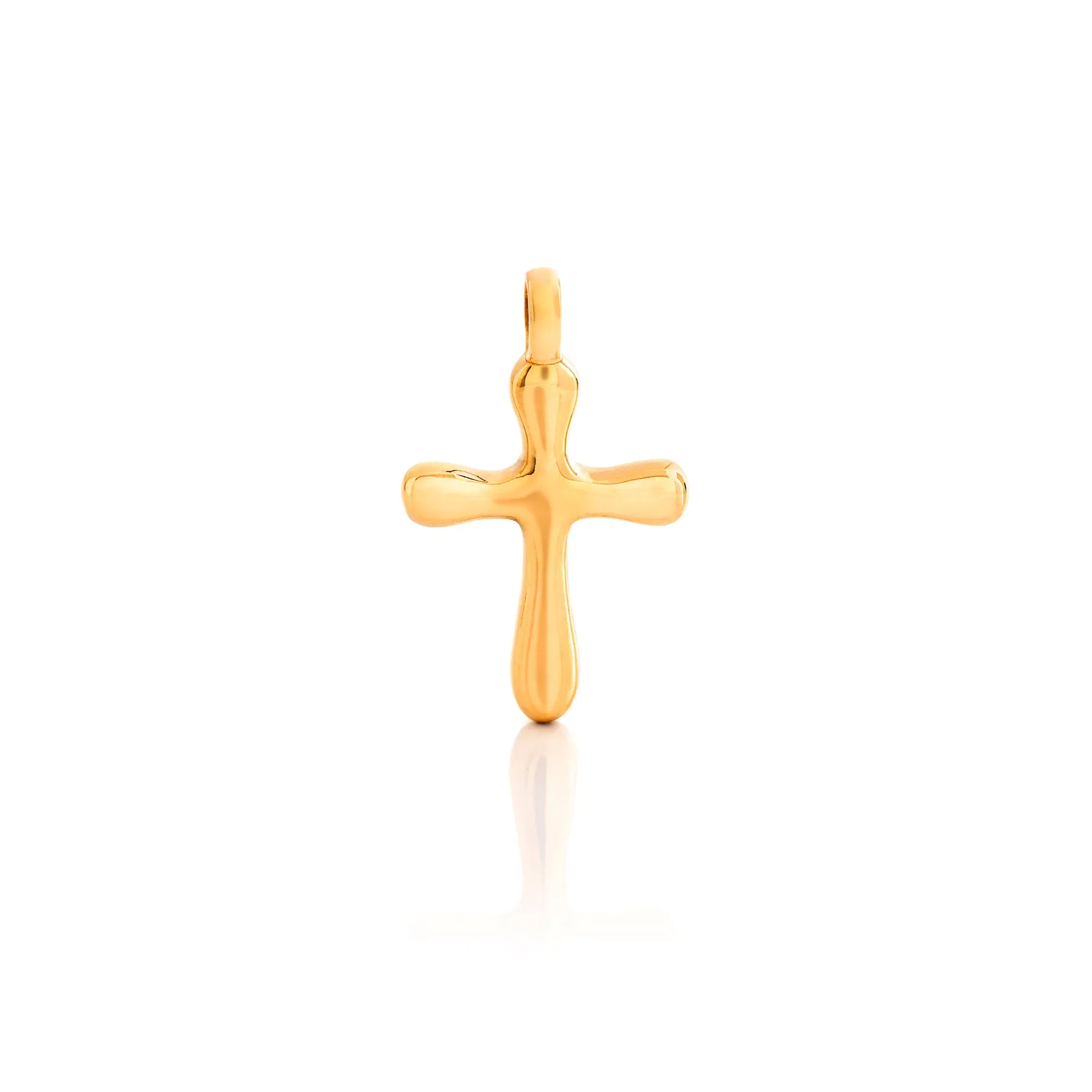 24Kt Gold Rounded Cross Pendant