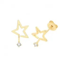 9Ct  Yellow  Gold  Star  Stud  Earrings  ES1695