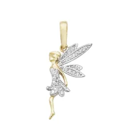 9ct Yellow Gold Tinkerbell Zirconia Pendant PN1021