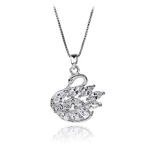 AAMOUSE Ladies Necklace Simple Fashion Accessories Exquisite Rhinestone Swan Temperament Woman JewelryTrinket Birthday PresentNew Year