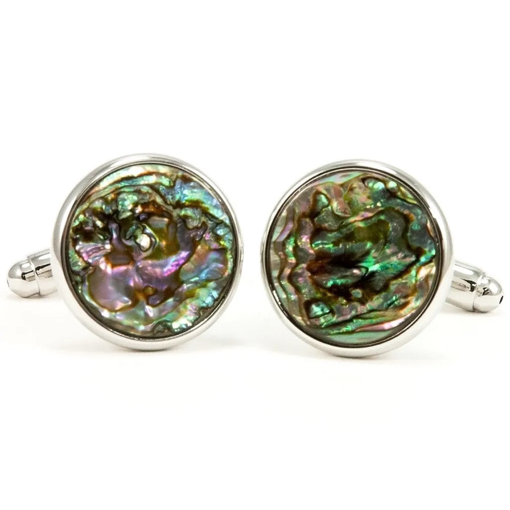 Abalone Shell Silver Cufflinks | One-of-a-Kind