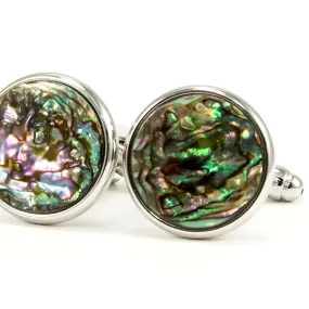 Abalone Shell Silver Cufflinks | One-of-a-Kind