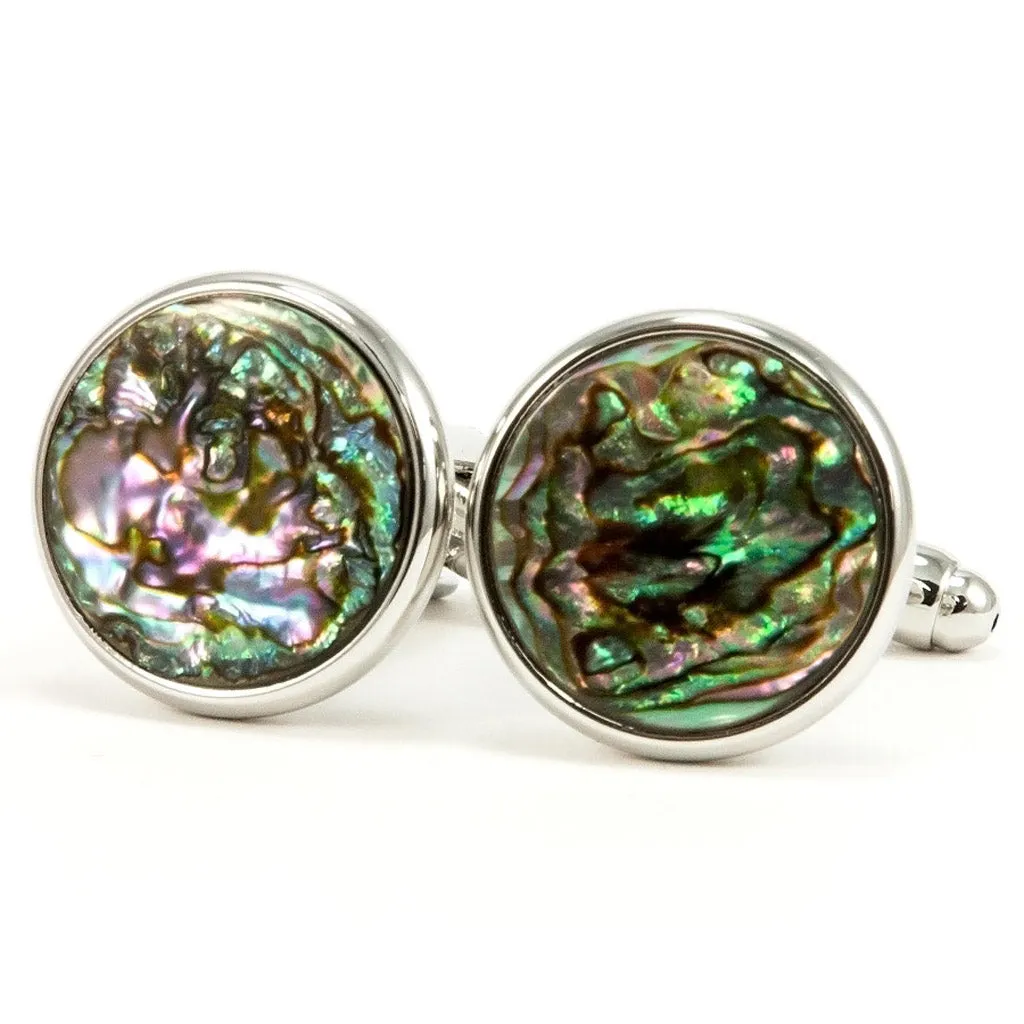 Abalone Shell Silver Cufflinks | One-of-a-Kind