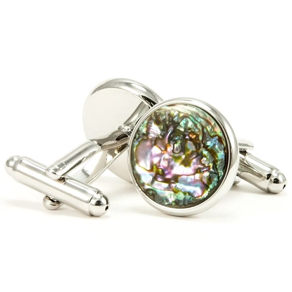 Abalone Shell Silver Cufflinks | One-of-a-Kind