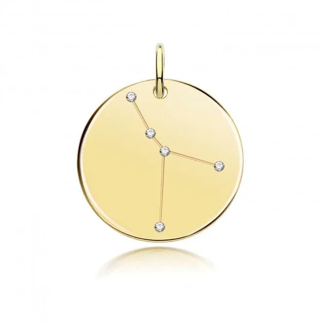 Acotis Silver Zodiac Constellation Cancer Gold Plated G61098GP