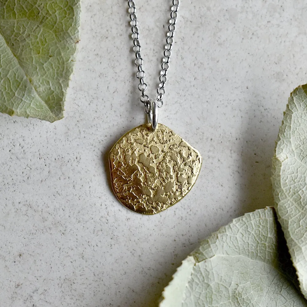 'Ashes' Small Patterned Pendant Necklace