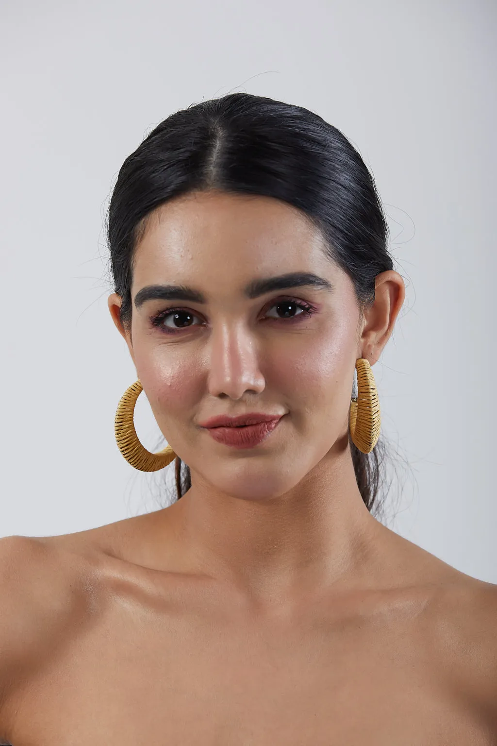 Beige Hoop Earrings