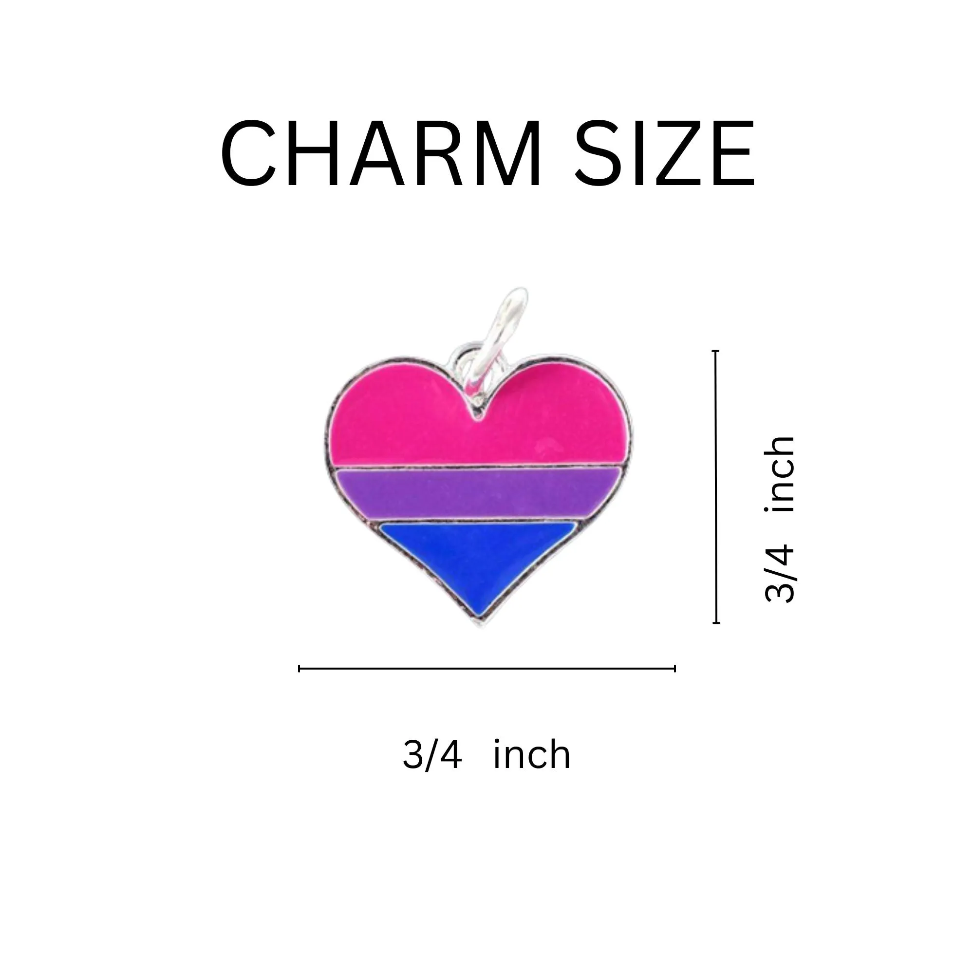 Bisexual Heart Flag Black Cord Bracelets