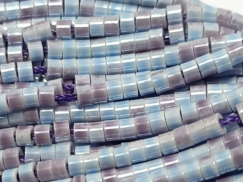 Blue & Purple  Dual Tone Glass Bead Strings