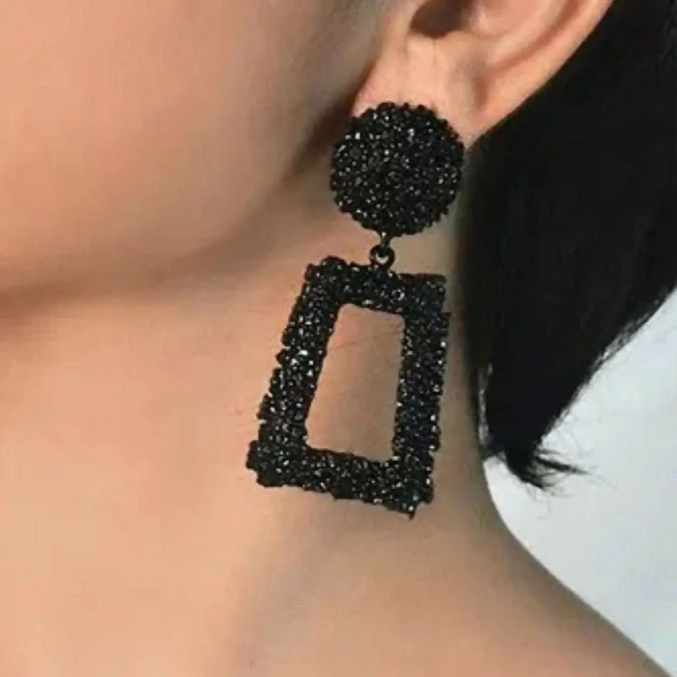 Bold and Beautiful: Geometric and Lipstick Earrings Set Of 2