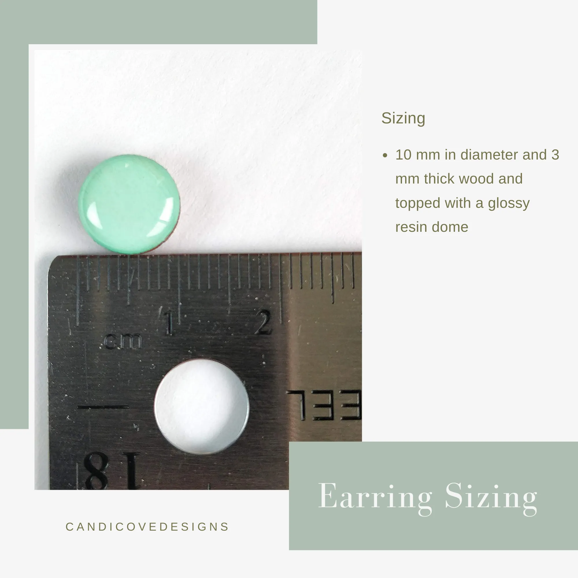 Bold Blue Stud Earrings by Candi Cove Designs