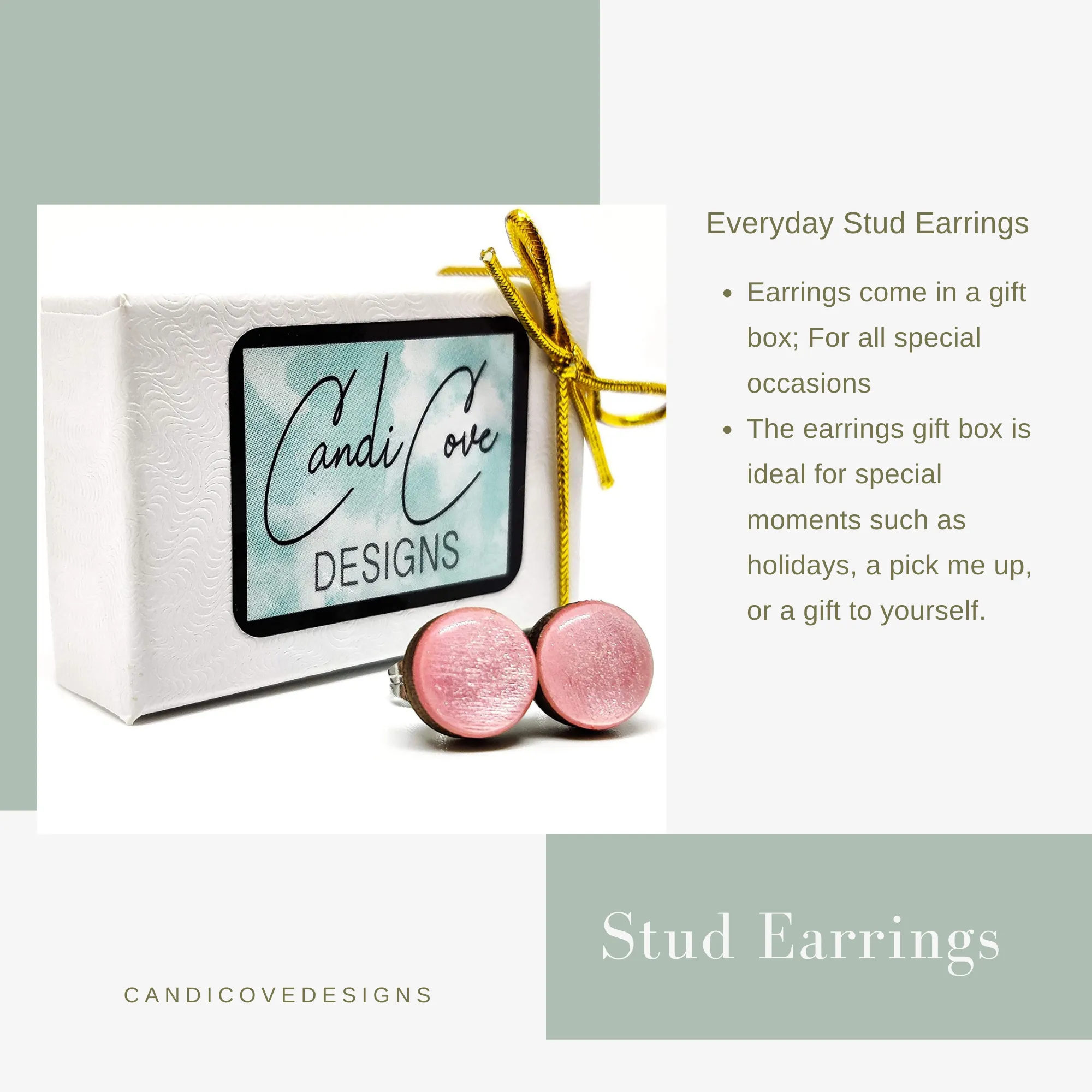 Bold Blue Stud Earrings by Candi Cove Designs