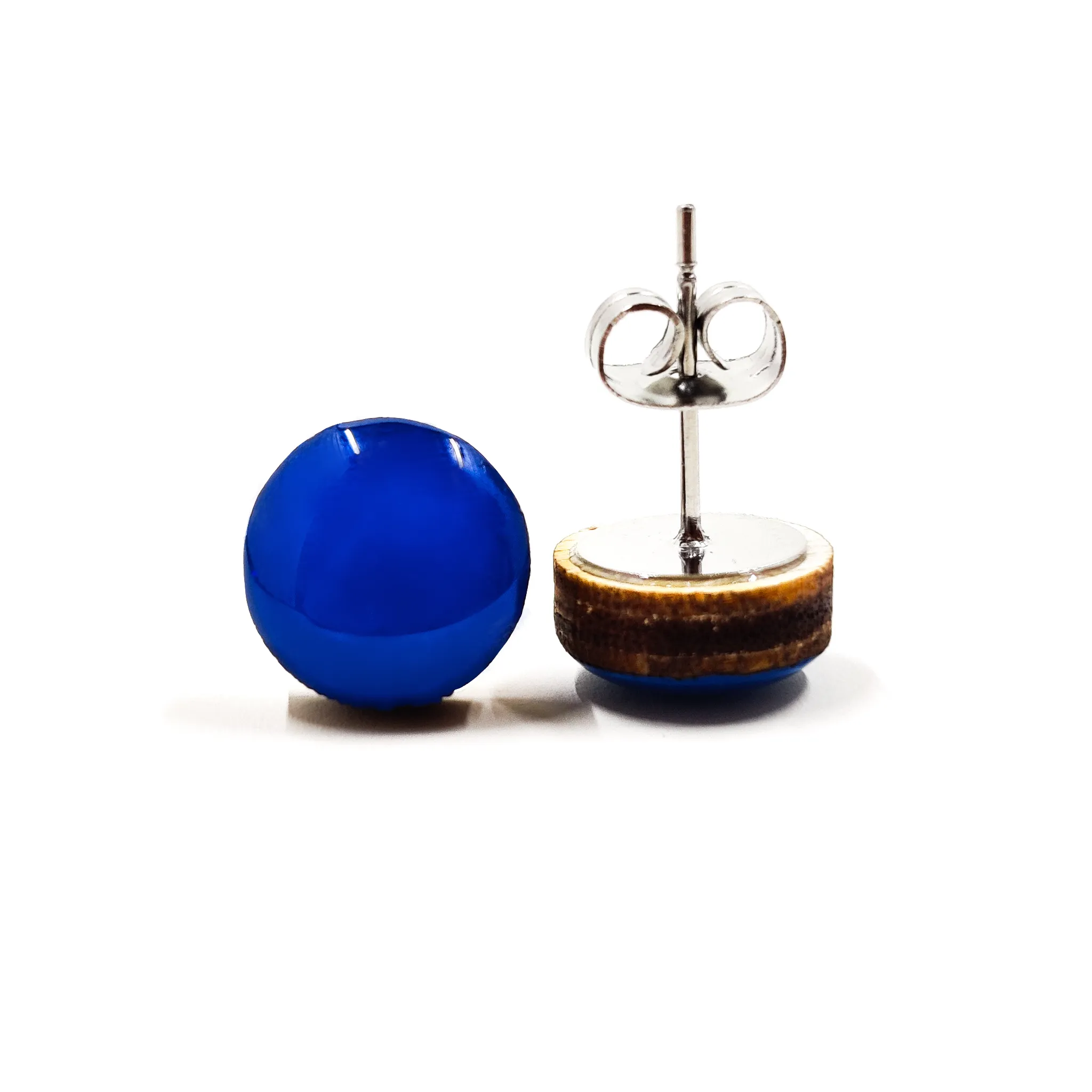 Bold Blue Stud Earrings by Candi Cove Designs