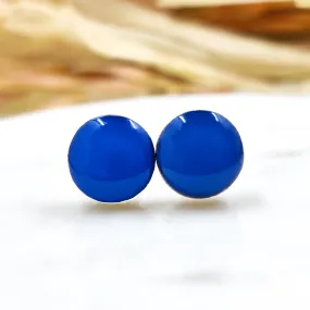 Bold Blue Stud Earrings by Candi Cove Designs