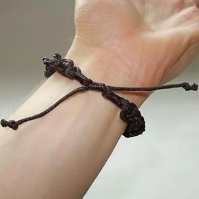 Brown Rope Cord Chunky Surfer Bracelet Wristband Bangle Mens Ladies Boys Girls