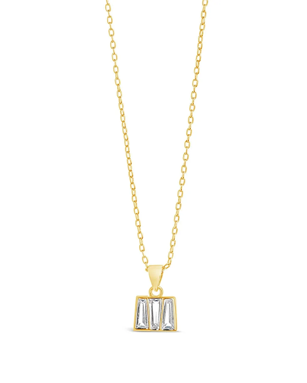 Colsie Tapered CZ Pendant Necklace