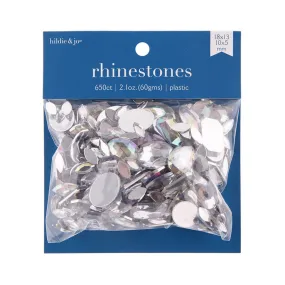 Crystal Flat Back Rhinestones Assorted 650pc