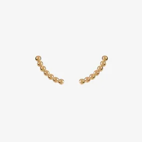 Curved Beaded Studs Gold