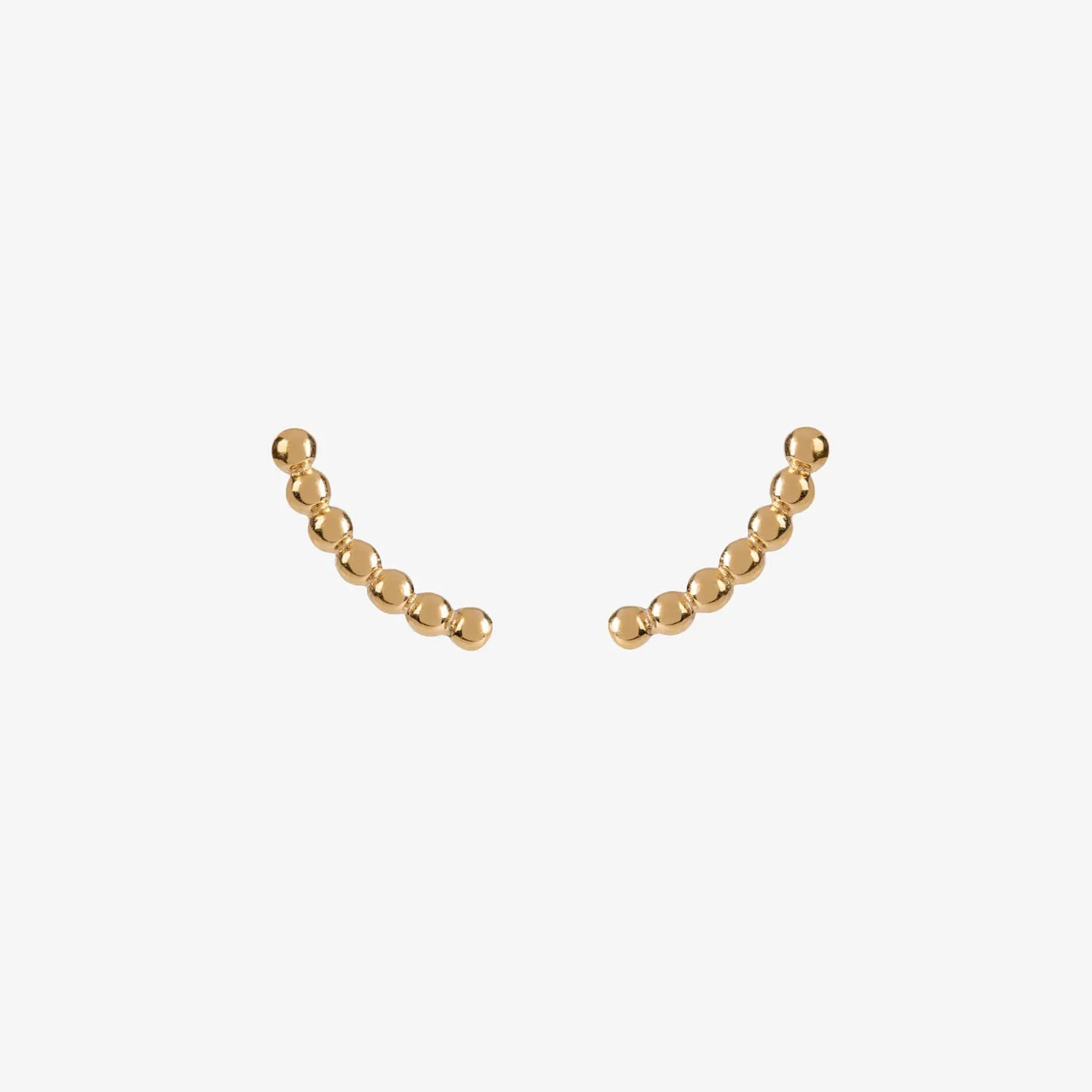 Curved Beaded Studs Gold