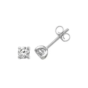 Diamond Jewellery 18K White Gold Diamond Stud Earrings EDQ301W