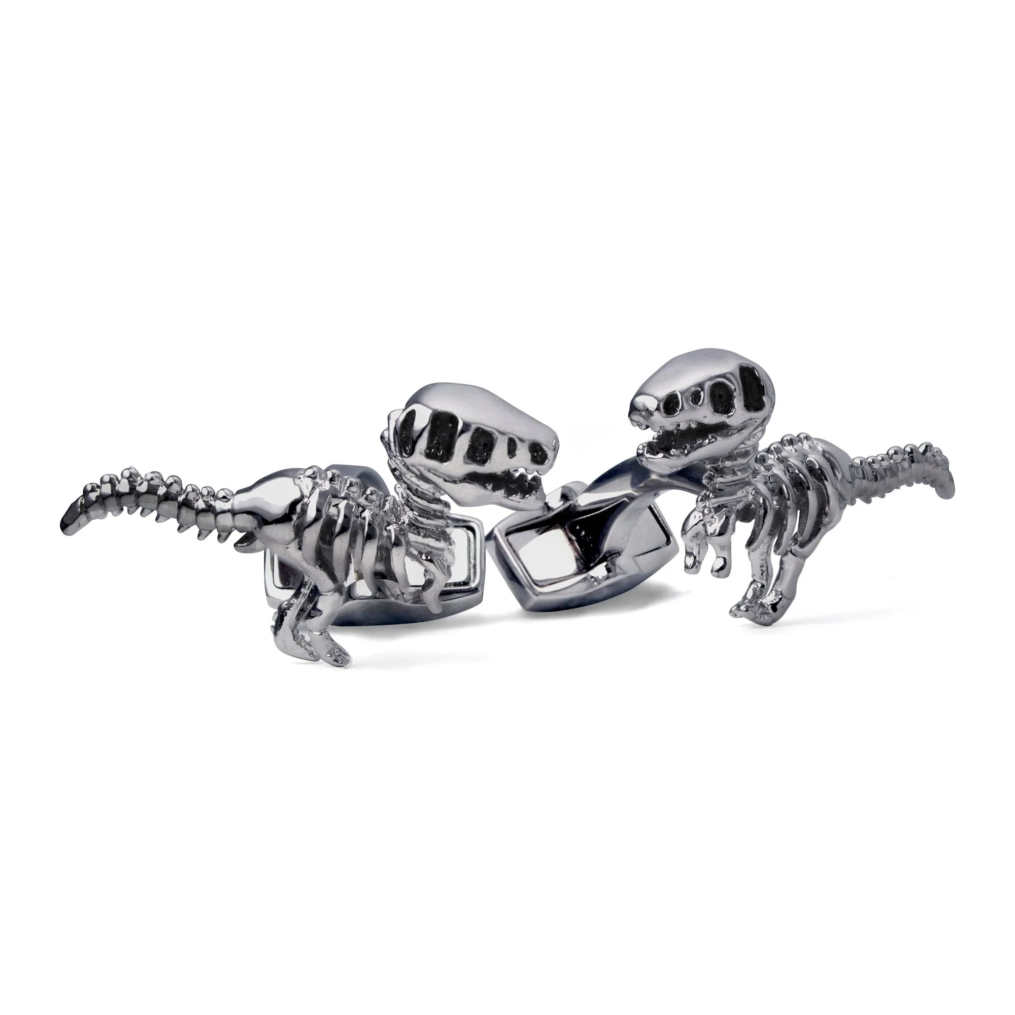 Dinosaur Bone in Silver Rustic Finish Cufflinks