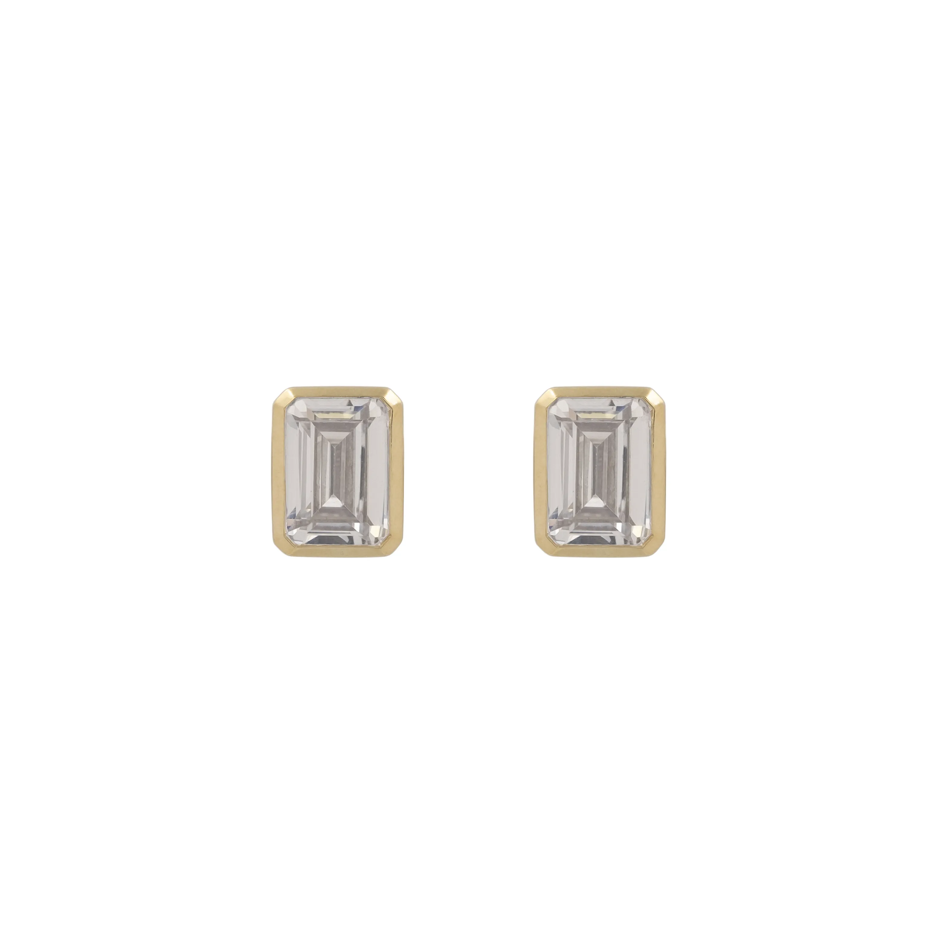 EMERALD BEZEL STUDS