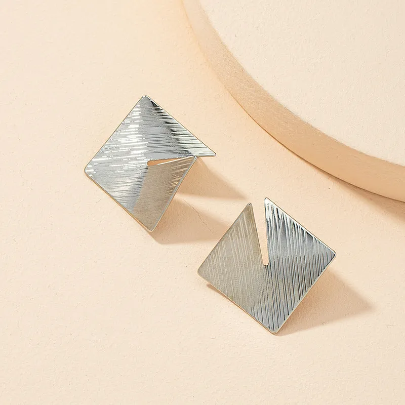 Exaggerated Retro Metal Texture Earrings - Vienna Verve Collection