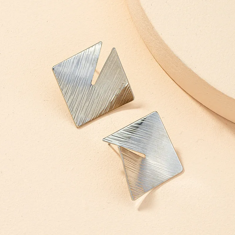 Exaggerated Retro Metal Texture Earrings - Vienna Verve Collection