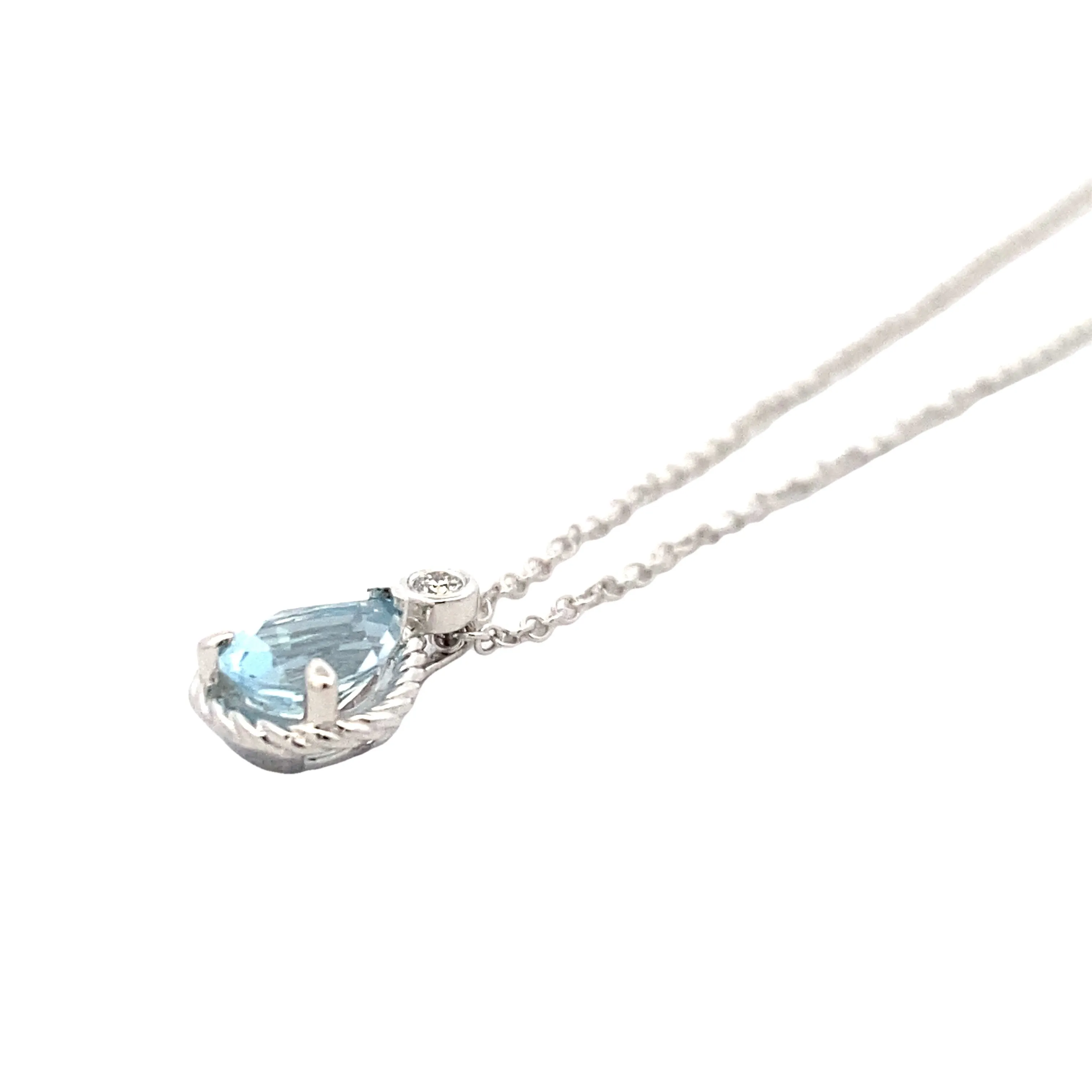 Gabriel & Co. White Gold Aquamarine Pendant