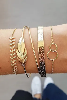 Gold 5Pcs Adjustable Bracelet Set | PRE ORDER