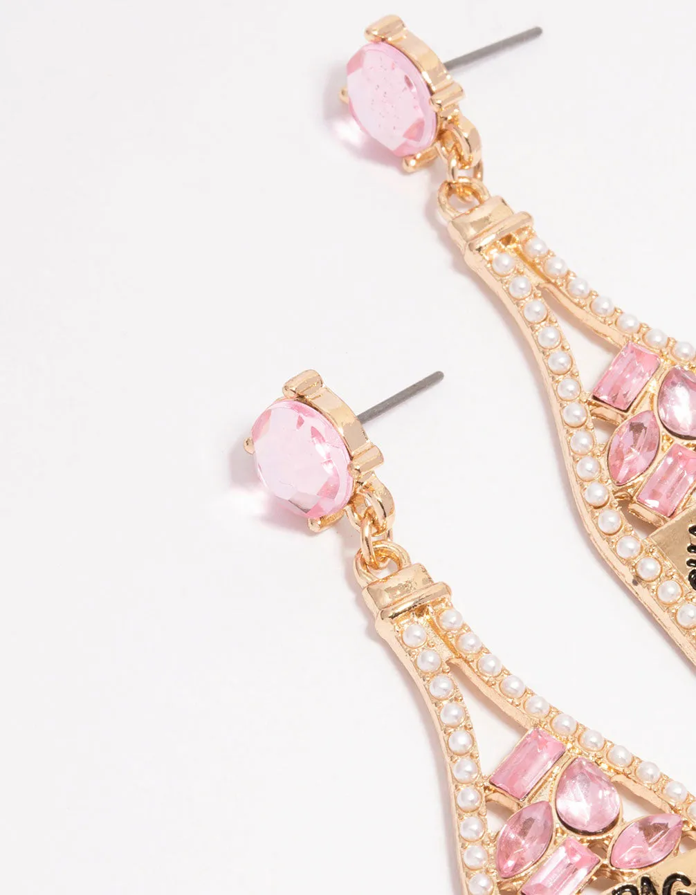 Gold & Pink Luxe Champagne Drop Earrings