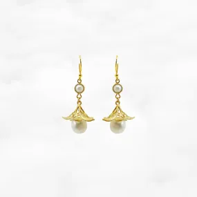 Gold Trumpet Earrings