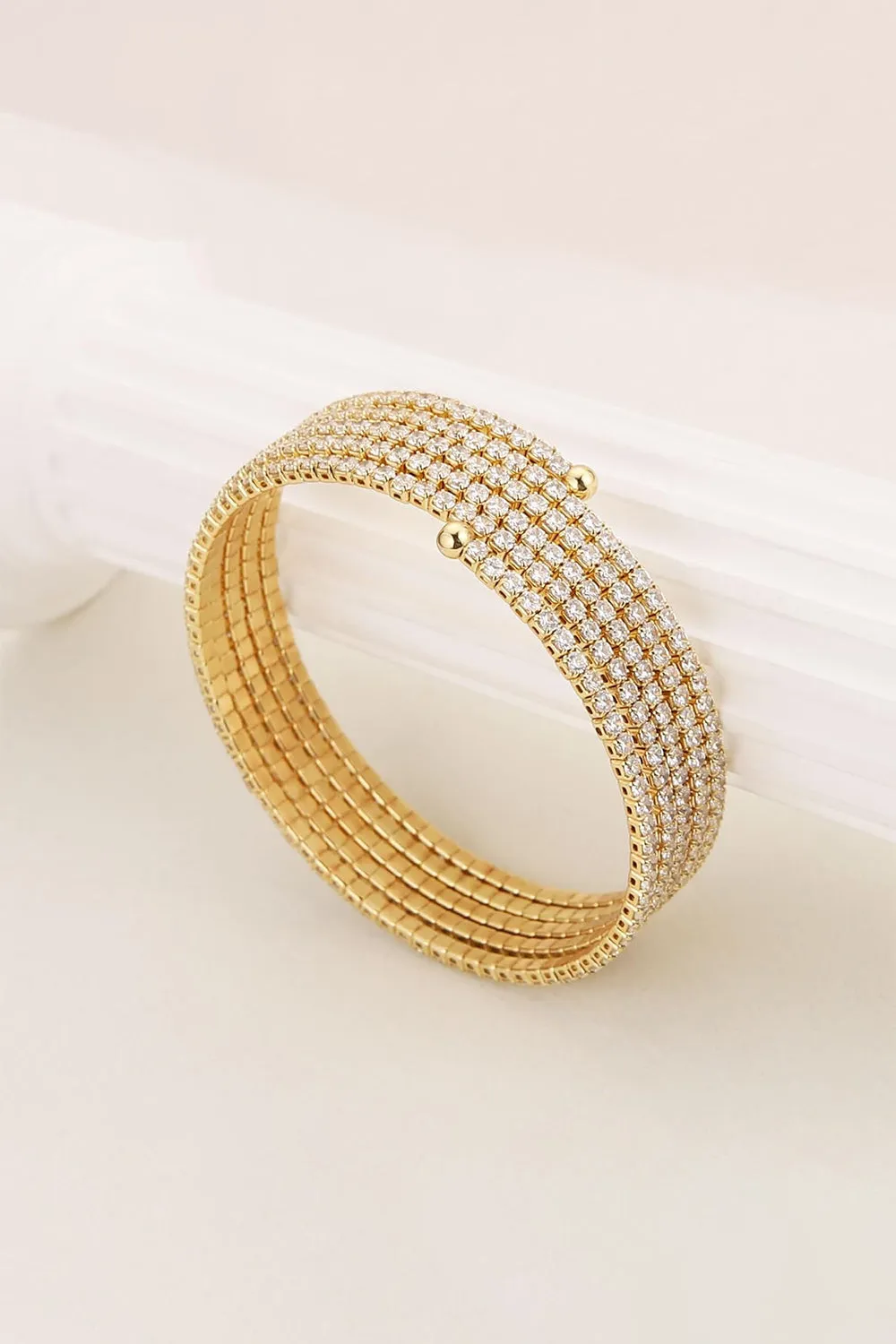 Gold Wrap Cuff MultiLayer Rhinestone Bracelets