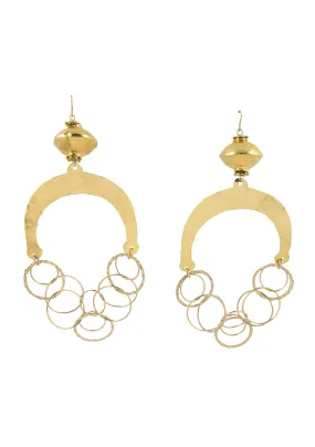 Hammered Gold Chandelier Earrings