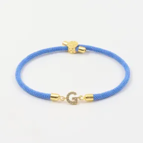 Initial Bracelet Rope Blue