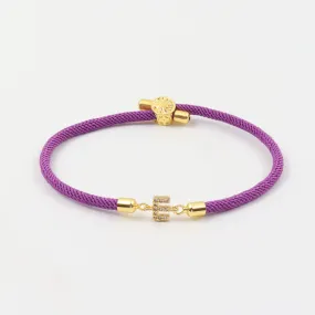 Initial Bracelet Rope Purple