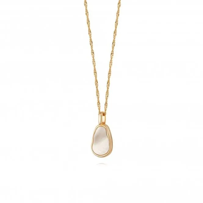 Isla Mother of Pearl 18ct Gold Plate Necklace SN05_GP