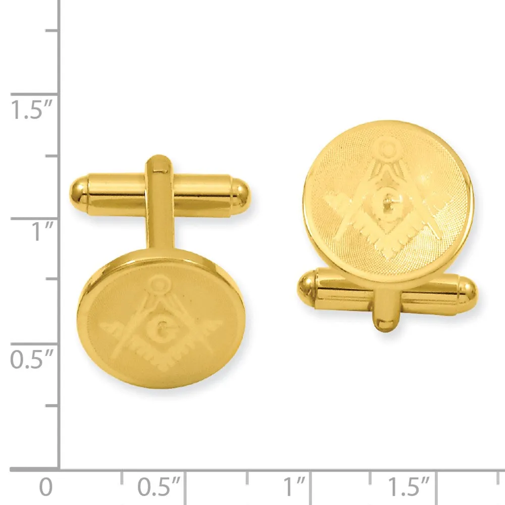 Kelly Waters Gold-plated Round Masonic Cuff Links