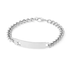 Ladies ID Bracelet with Pierced Star Cutout