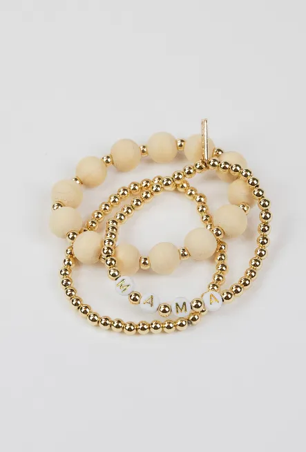 Ladies Wood Bead Bracelet Set