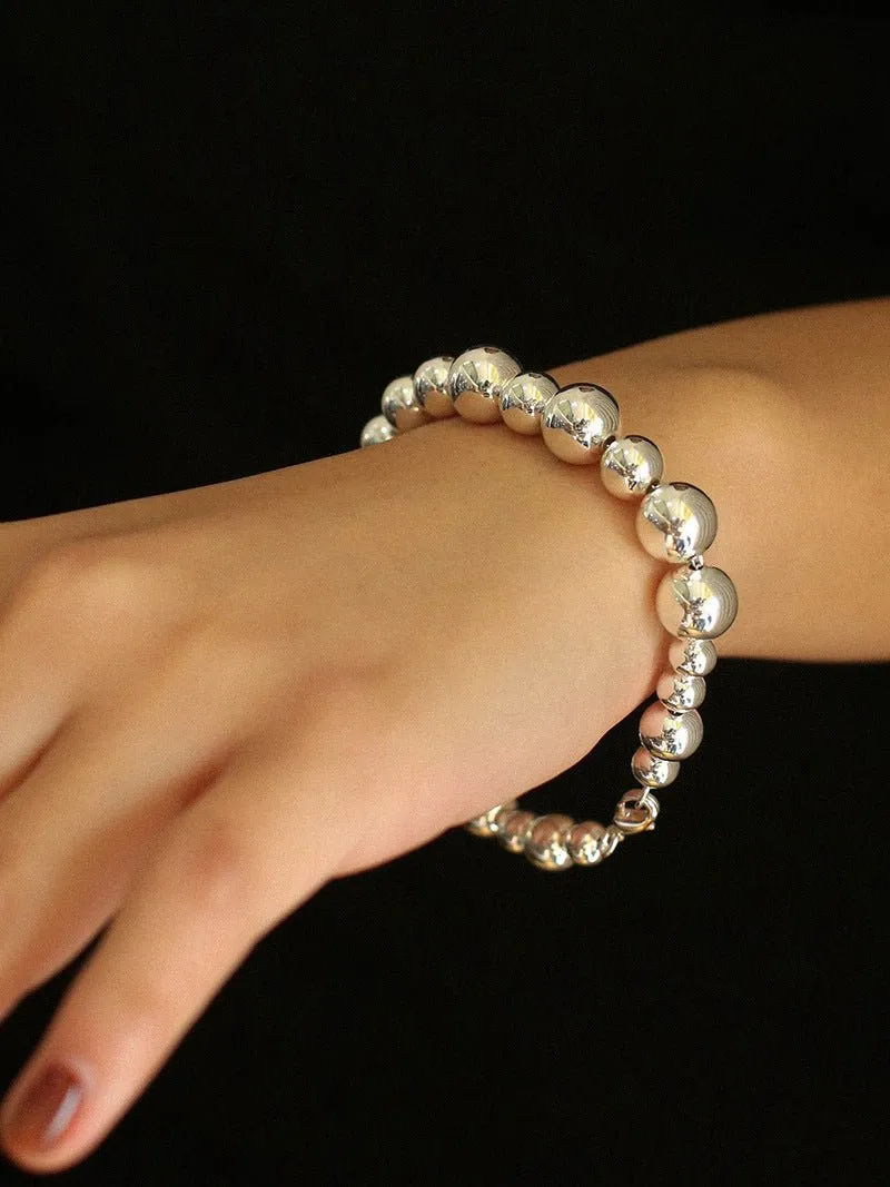 Large and Small Metal Beads Bracelet