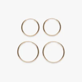 Large minimal plain earring gold filled