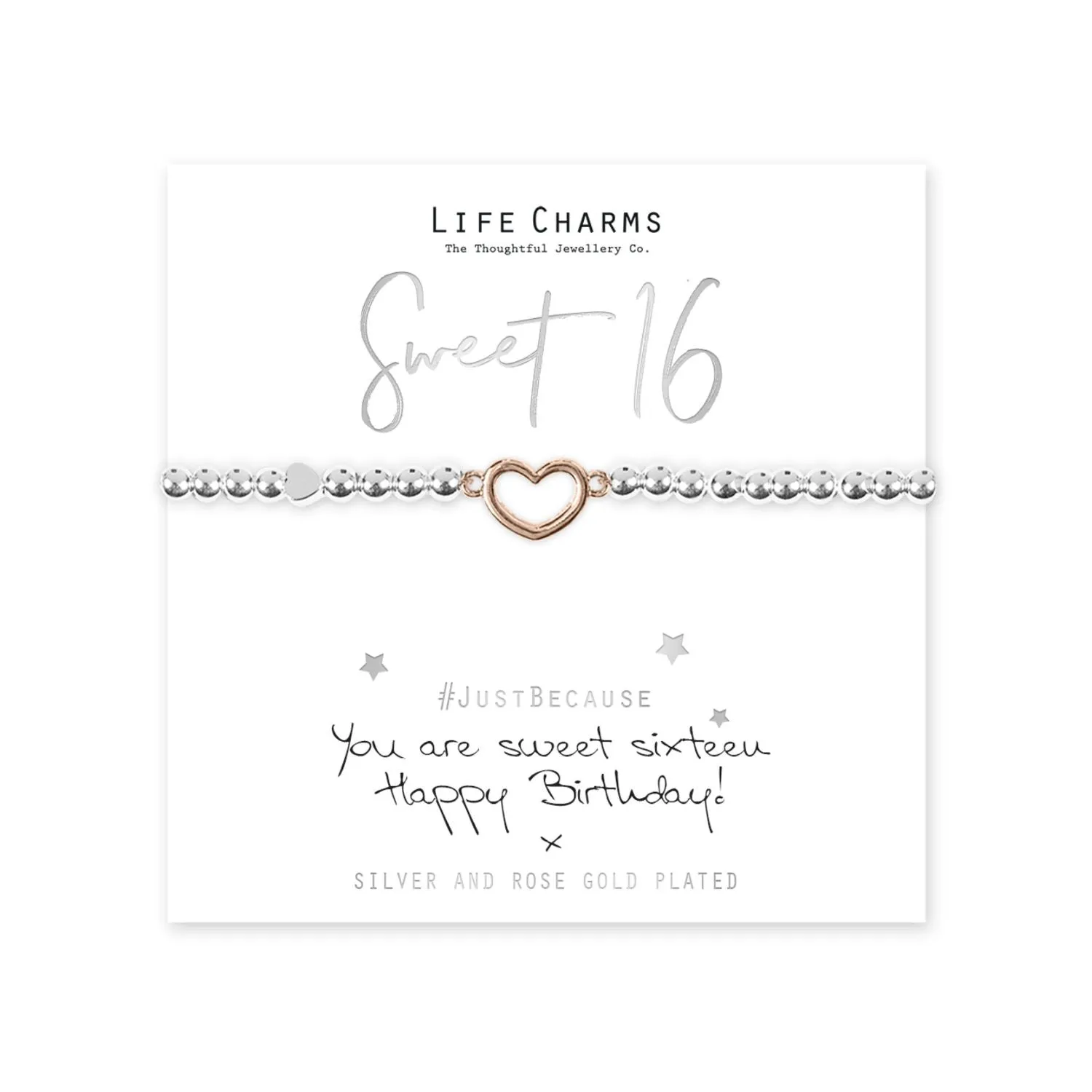 Life Charms "Sweet 16" Gold Heart Bracelet