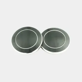 Longmire Sterling Silver Double Circle Black Cufflinks