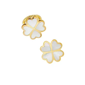 Lucky Four Leaf Clover Gold Vermeil Cufflinks