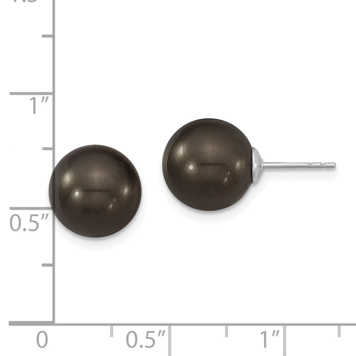 Majestik Round Black Pearl Stud Earrings